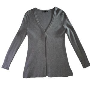 Cable & Gauge Women’s M (32x27) Gray Knit Cardigan Sweater One Button Closure